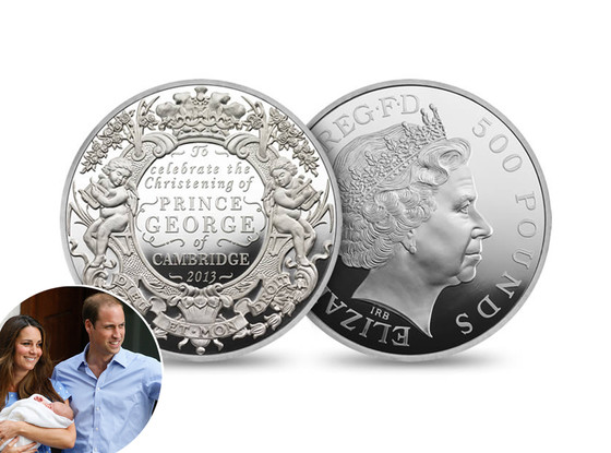 Christening Coin, Prince George, Kate Middleton, Catherine, Duchess of Cambridge, Prince William Christening Coin, Prince George, Kate Middleton, Catherine, Duchess of Cambridge, Prince William